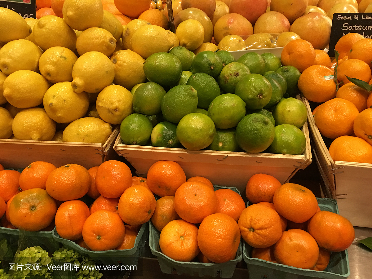 柑橘类:柠檬,酸橙,小柑橘,小蜜橘和葡萄柚